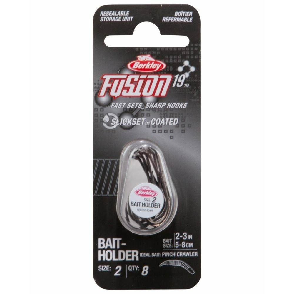 Berkley 1405828 FSN19BH2 Fusion19 Bait-holder Hooks Size 2 8 pack & Storage Case